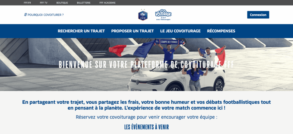 Plateforme de covoiturage Fédération Française de Football