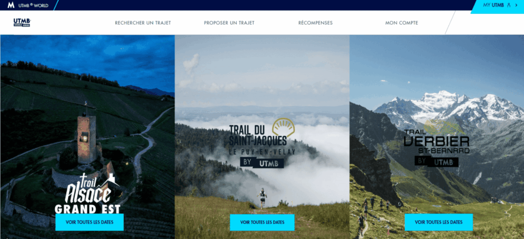 Plateforme de covoiturage UTMB